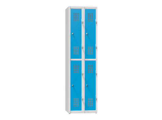 Kovinska garderobna omara s 4 omaricami na podstavku, polkrilna XS64-18